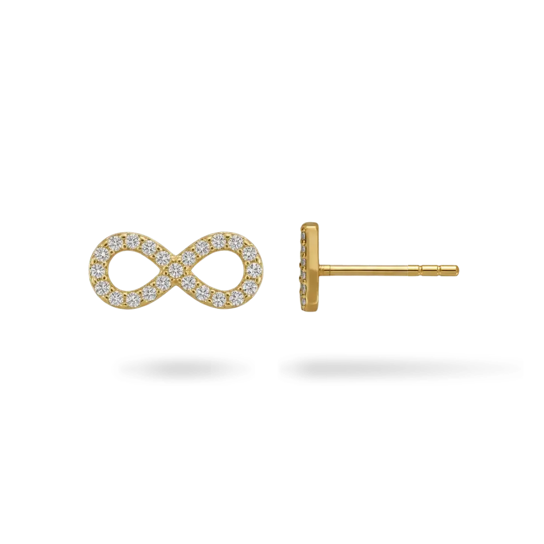 14K Infinity Diamond Studs Earrings IceLink-SVN 14K Gold