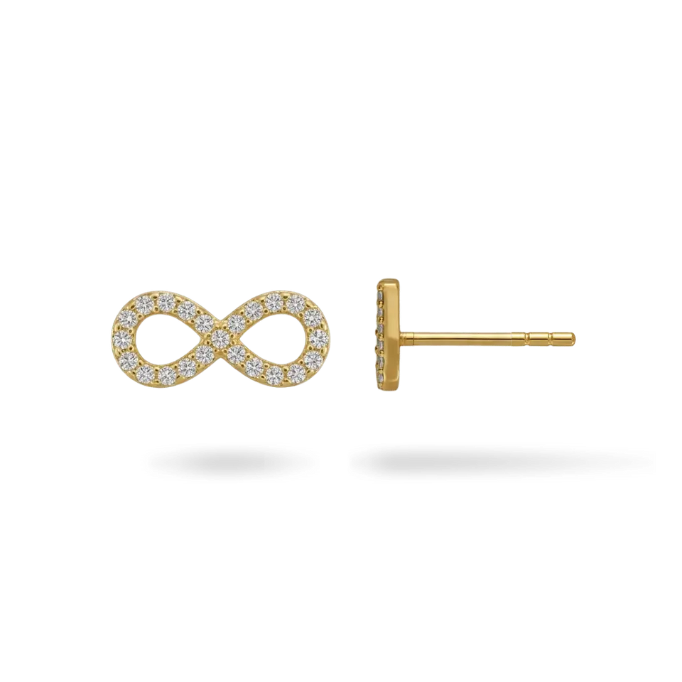 14K Infinity Diamond Studs Earrings IceLink-SVN 14K Gold