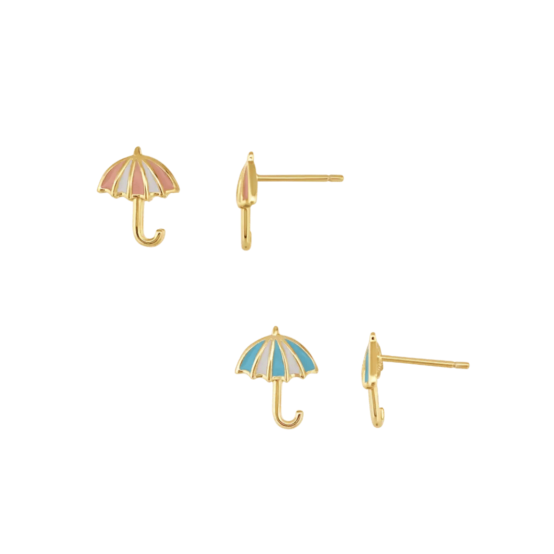 Kids Enamel Umbrella Studs Set Earrings IceLink-SKY