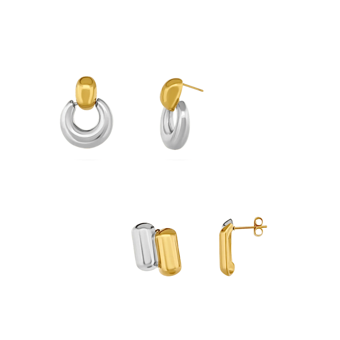 Two-Tone Earring Set Earrings IceLink-LOVE