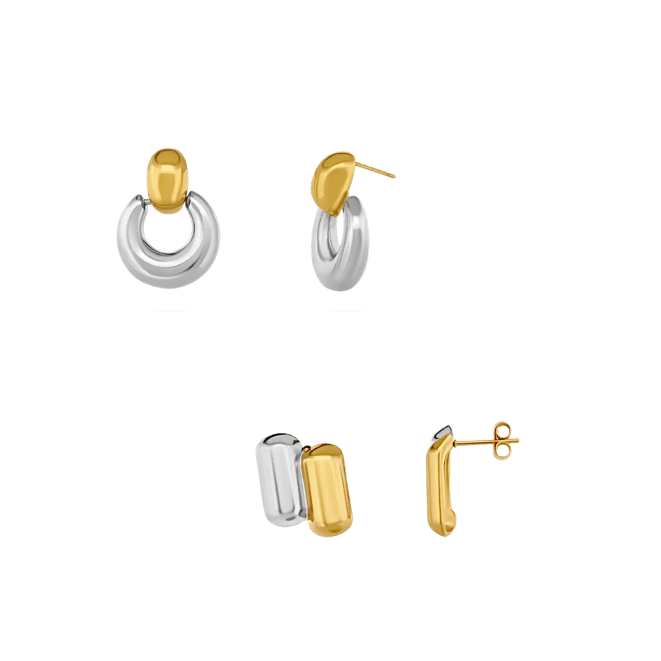 Two-Tone Earring Set Earrings IceLink-LOVE
