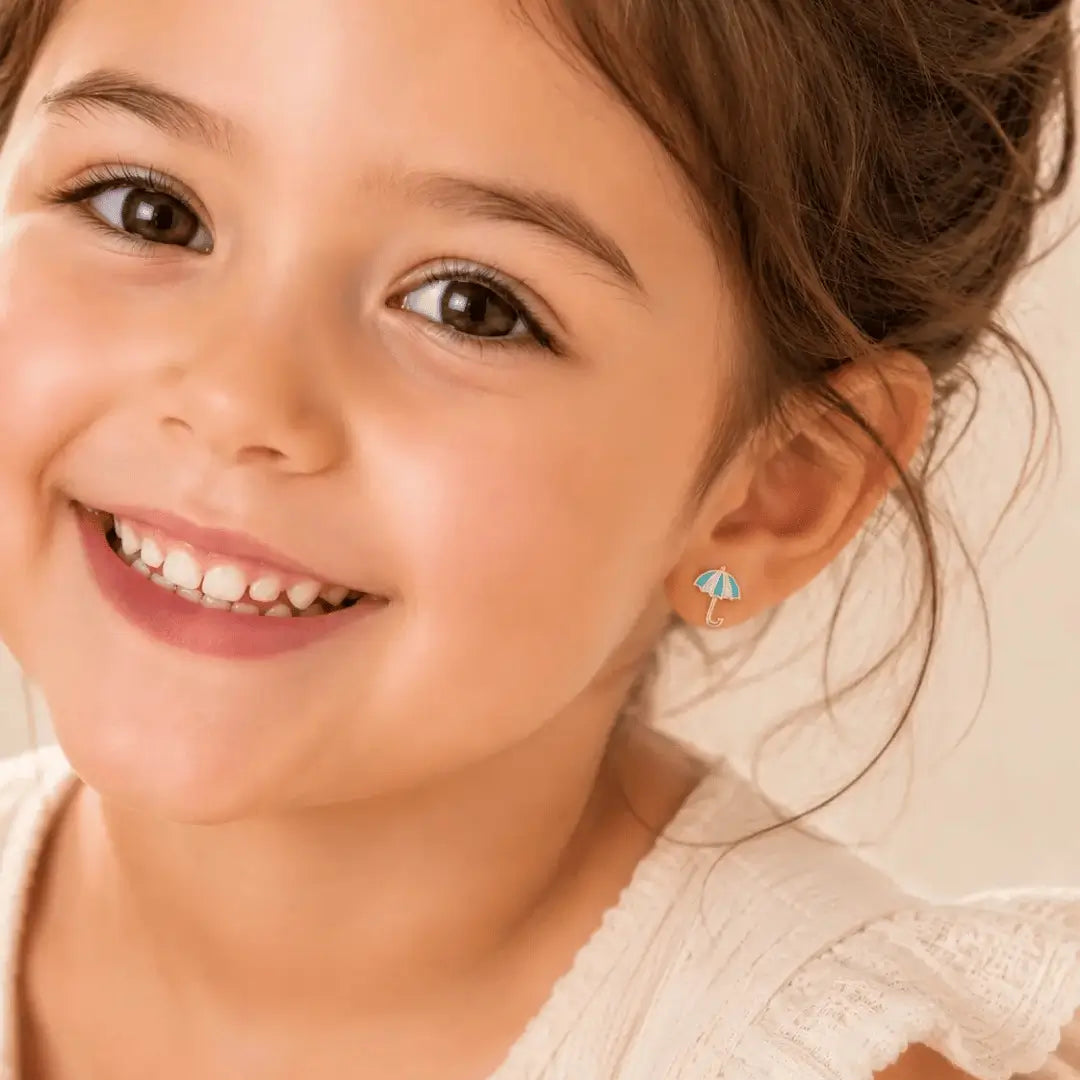 Kids Enamel Umbrella Studs Set Earrings IceLink-SKY