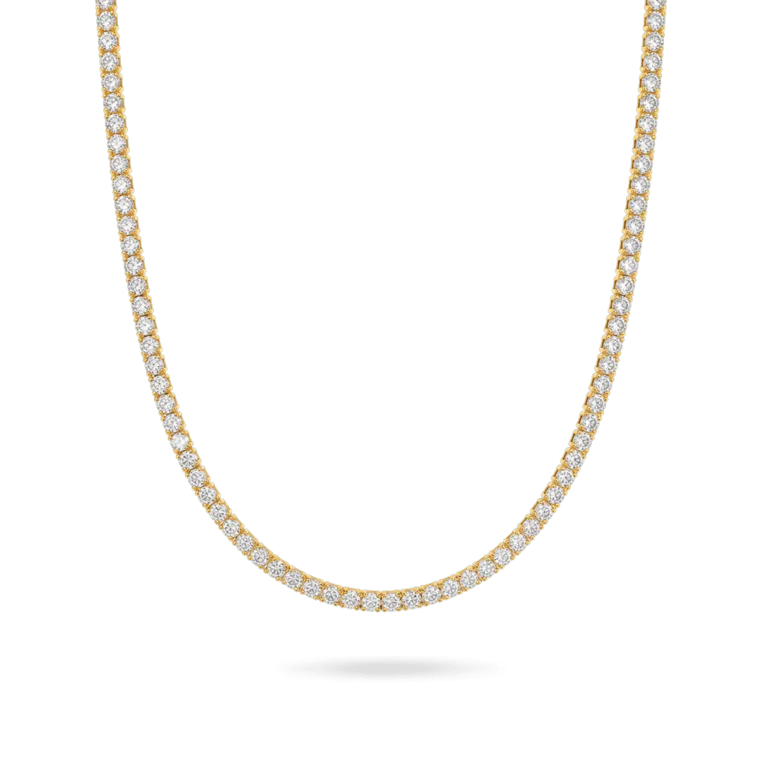 Adjustable Classic Tennis Necklace Choker IceLink-ATL 14K Gold Plated