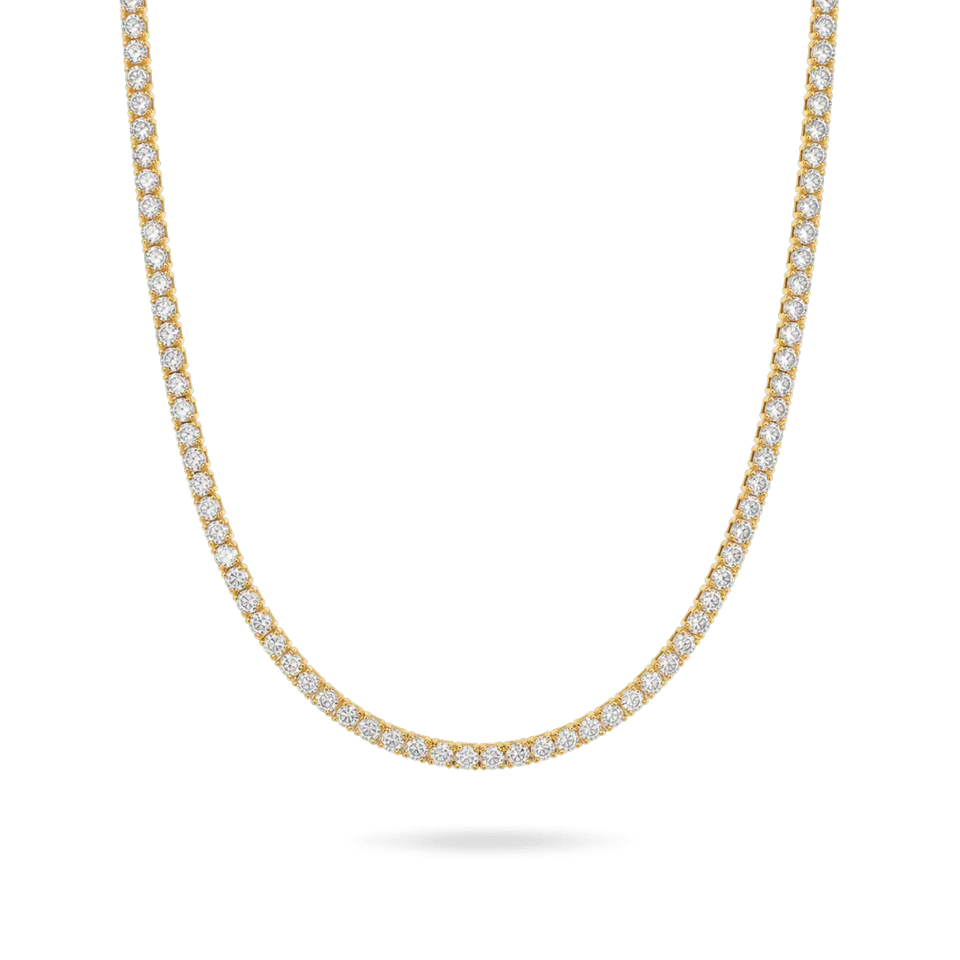 Adjustable Classic Tennis Necklace Choker IceLink-ATL 14K Gold Plated