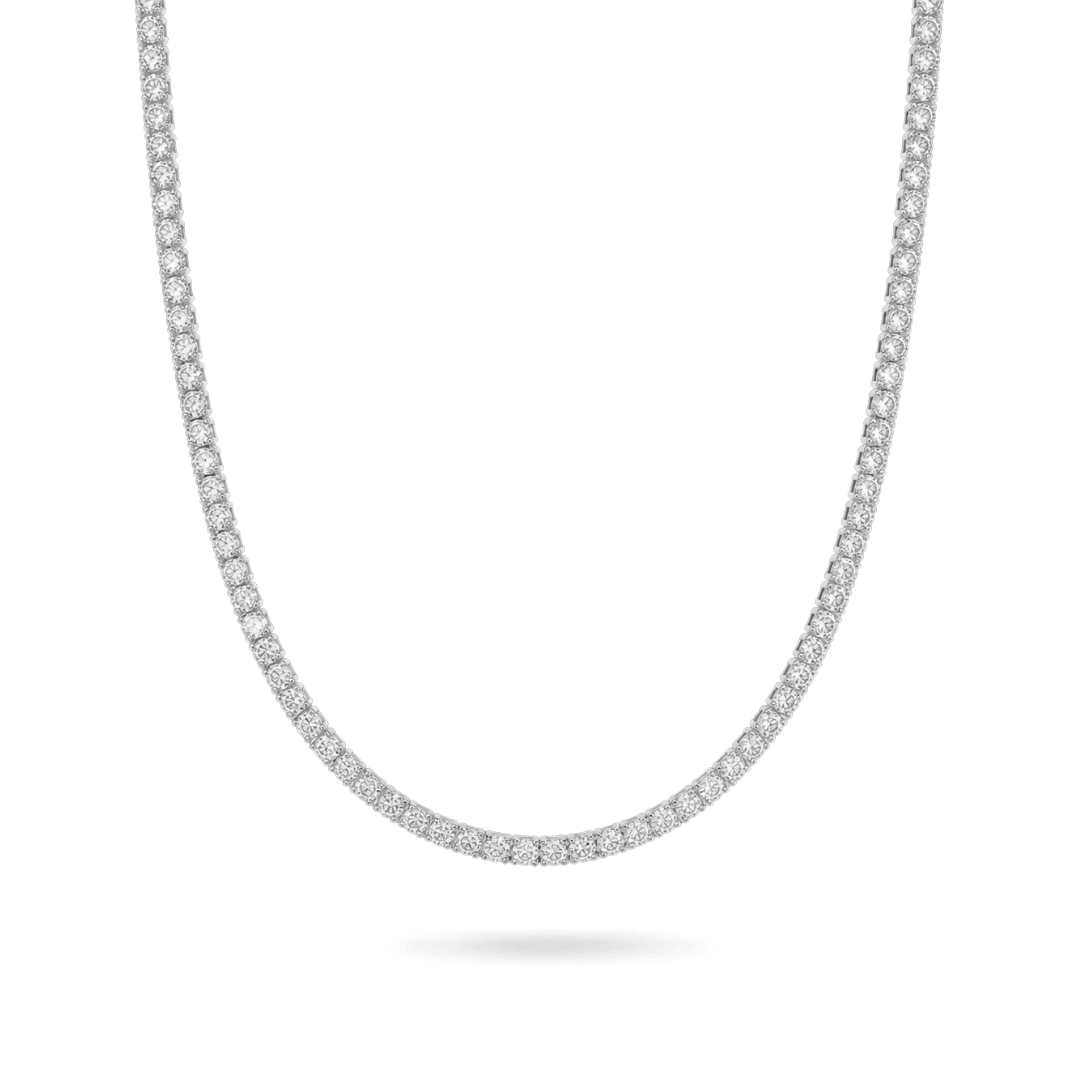 Adjustable Classic Tennis Necklace Choker IceLink-ATL 14K White Gold Plated