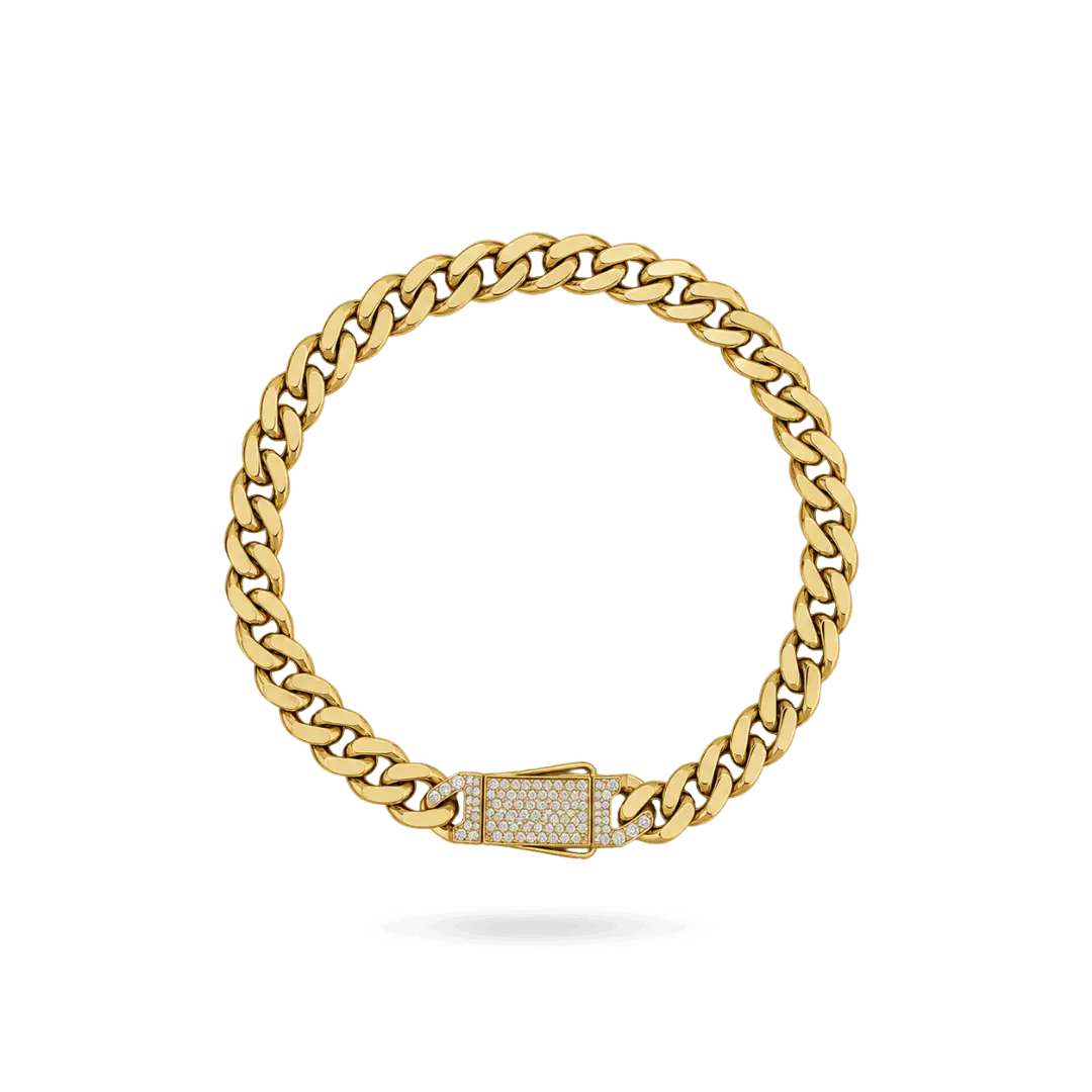 10K 6mm Hollow Monaco Cuban Link Bracelet Bracelets IceLink-CAL