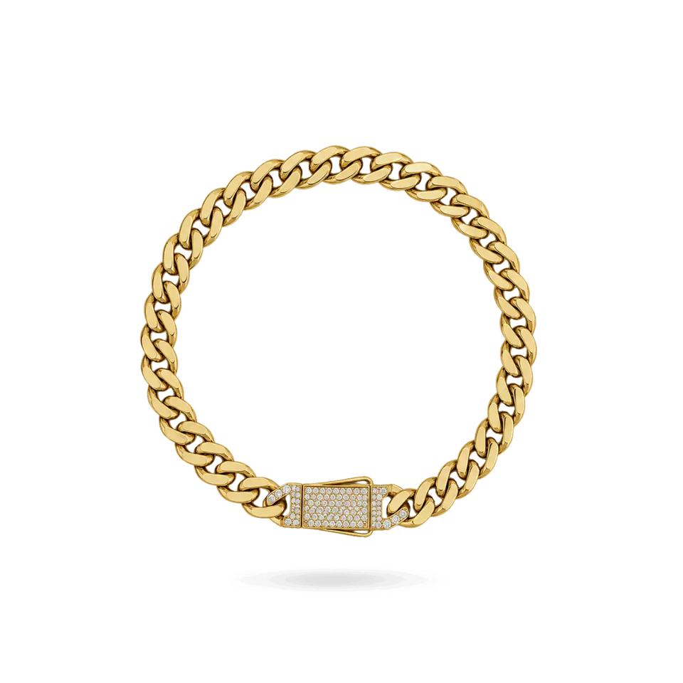 10K 6mm Hollow Monaco Cuban Link Bracelet Bracelets IceLink-CAL