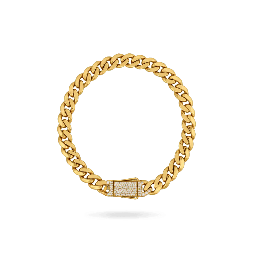 10K 7mm Hollow Monaco Cuban Link Bracelet Bracelets IceLink-CAL