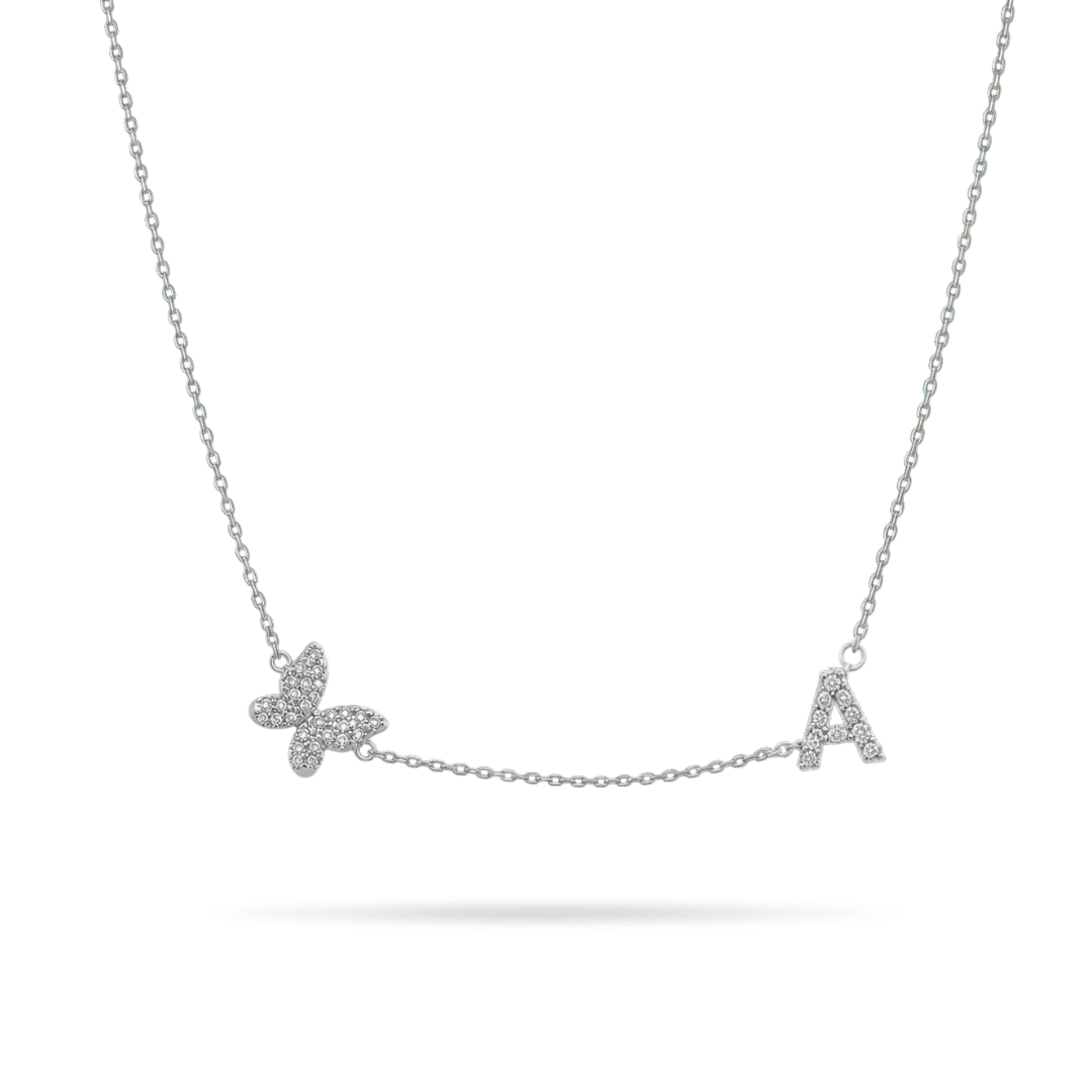 Butterfly 'True You' Initial Necklace Necklaces IceLink-ATL