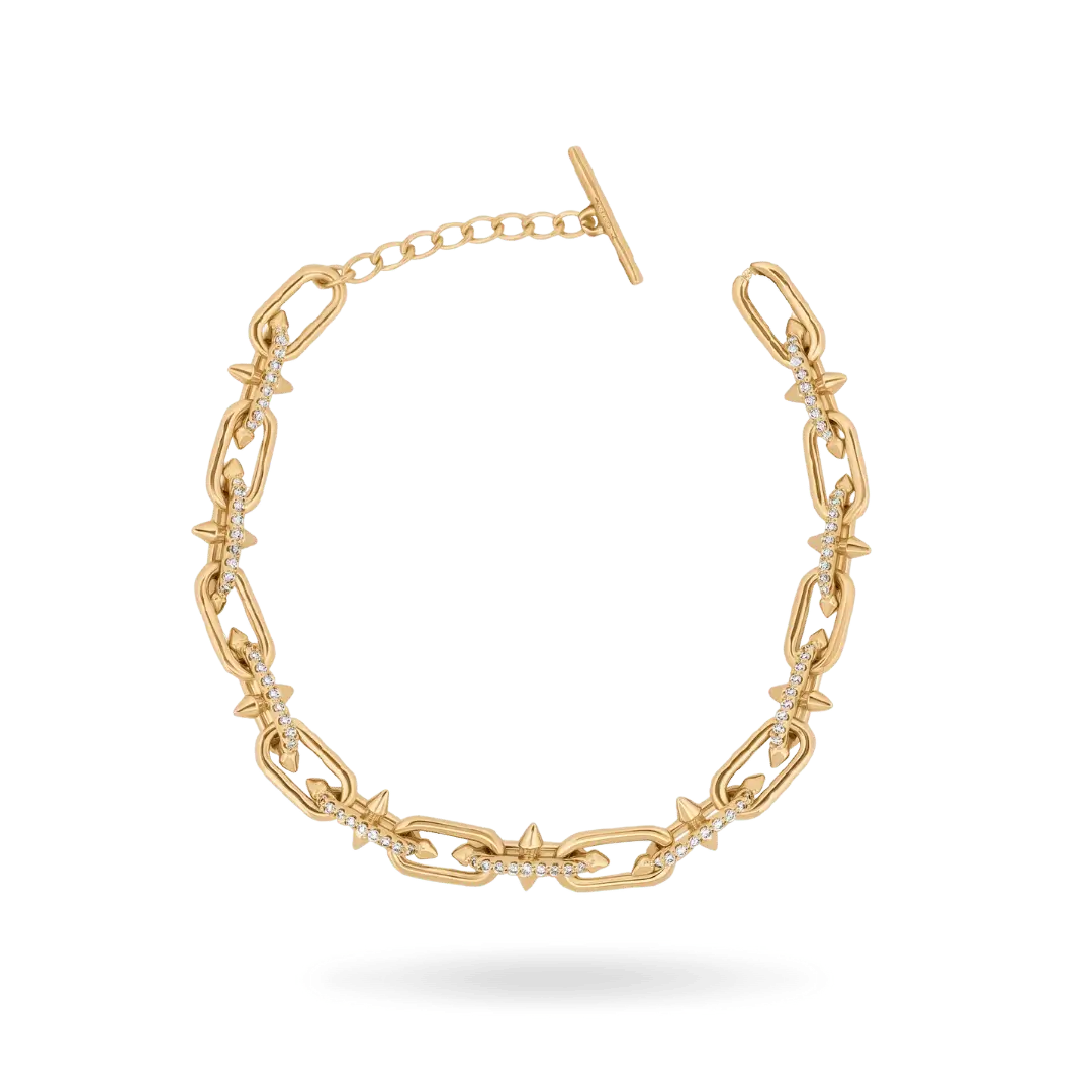 Chrome Link Paperclip Bracelet Bracelets IceLink-ATL 14K Gold Plated