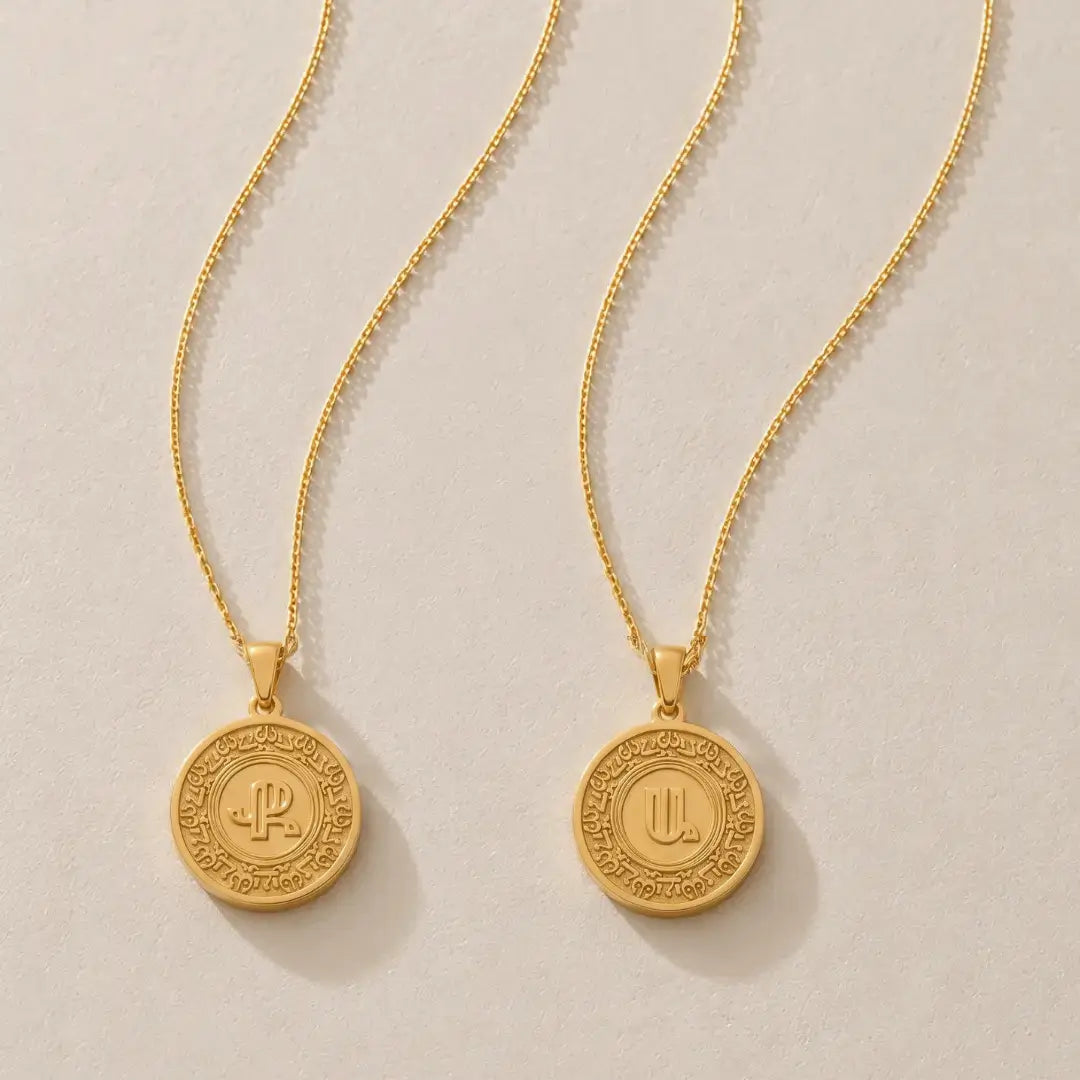 Armenian Initial Coin Necklace