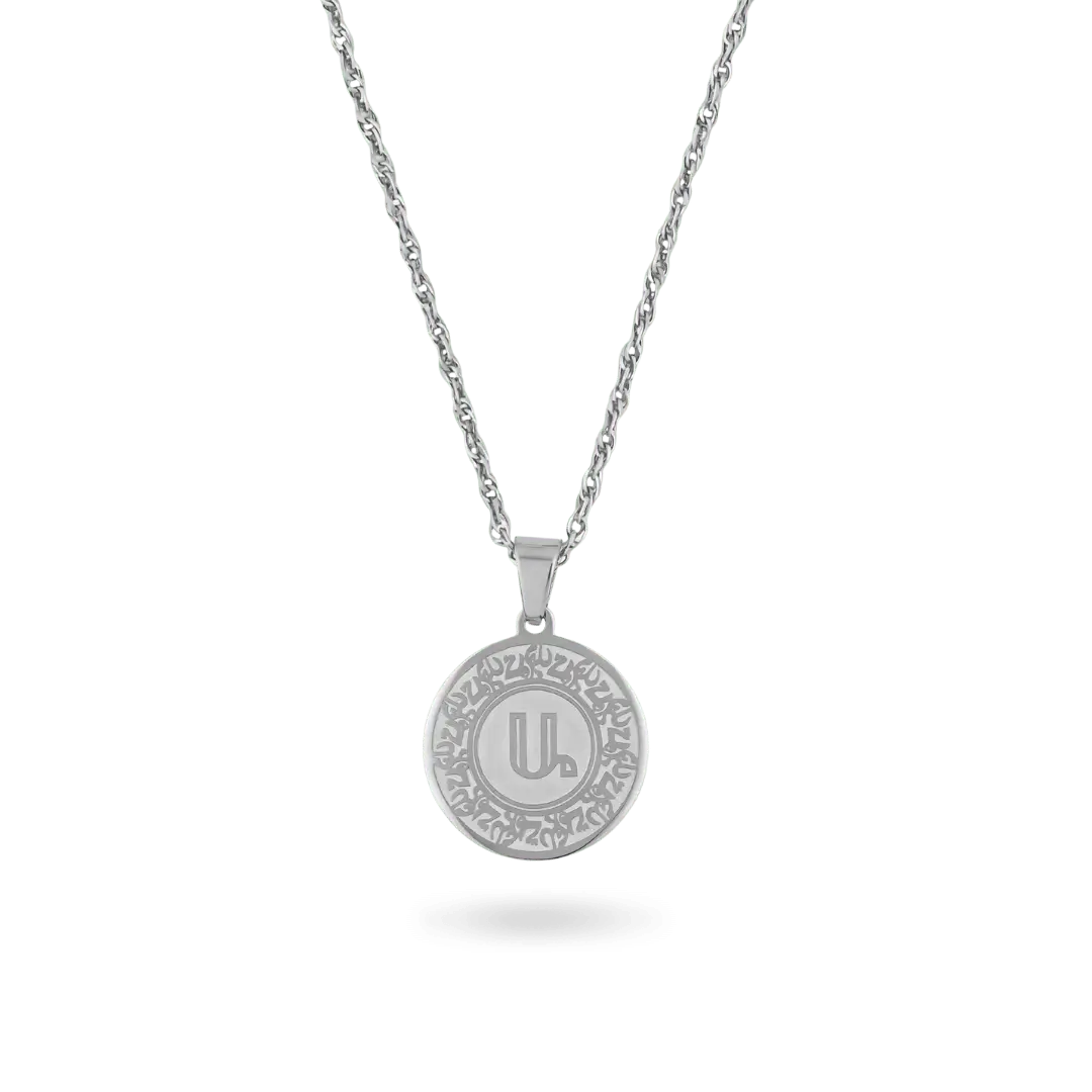 Armenian Initial Coin Necklace Necklaces IceLink-RAN Stainless Steel Ա (Ani)