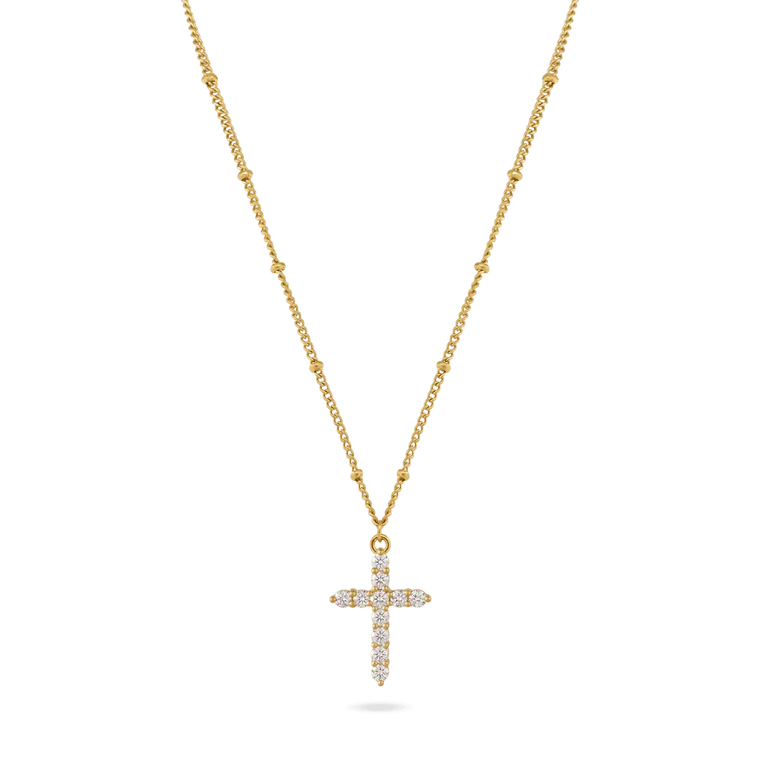 ‘Ruth’ Classic Cross Necklace Necklaces IceLink-LOVE Gold PVD