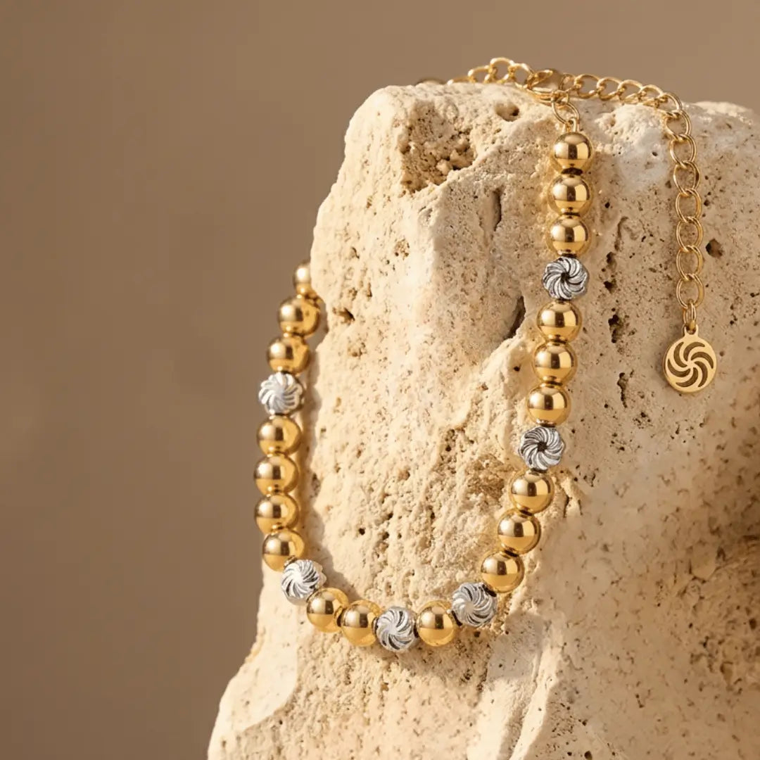 Solene Two-Tone Eternity Bead Bracelet Bracelets IceLink-VRNA