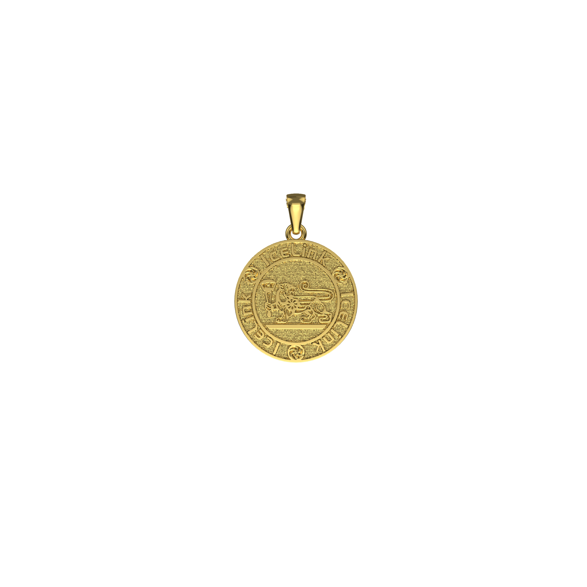 14K Armenian Initial Coin Pendant Necklaces IceLink-CAL   
