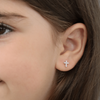 14K Chloe Cross Diamond Stud Earrings Earrings IceLink-CAL   