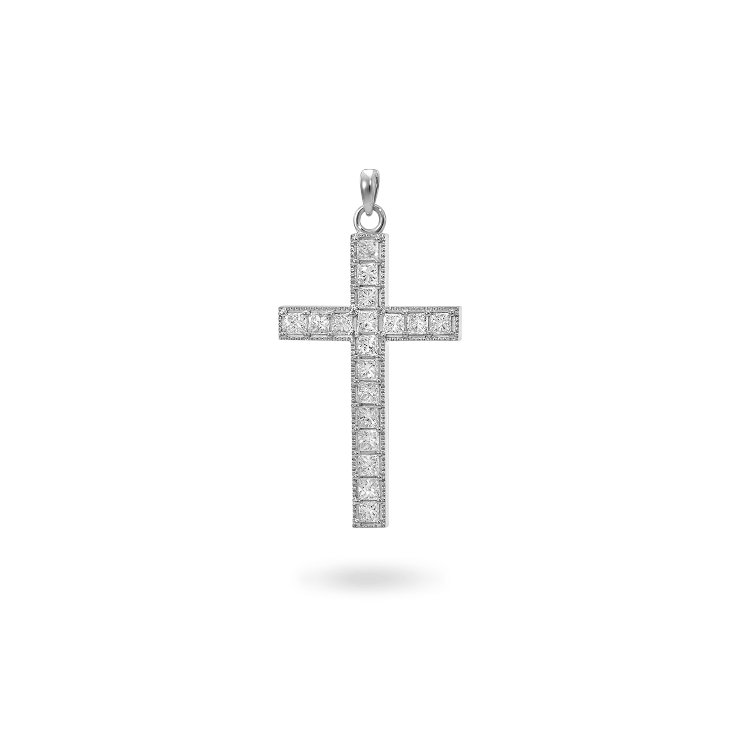 14K Como Diamond Cross Necklaces IceLink-SVN 14K White Gold