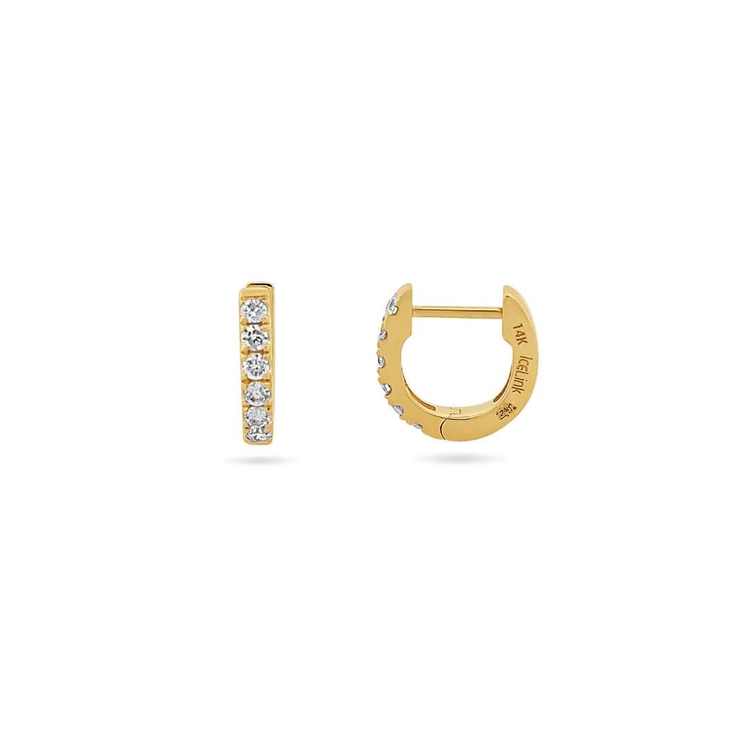 14K Diamond Hailey Huggies Earrings IceLink-CAL   