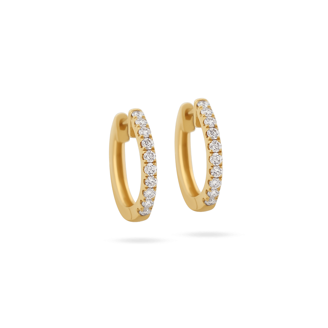 14K Diamond Hoop Huggies Earrings IceLink-SVN