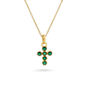 14K Emerald Cross Necklace Necklaces IceLink-CAL   