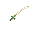 14K Emerald Cross Necklace Necklaces IceLink-CAL   
