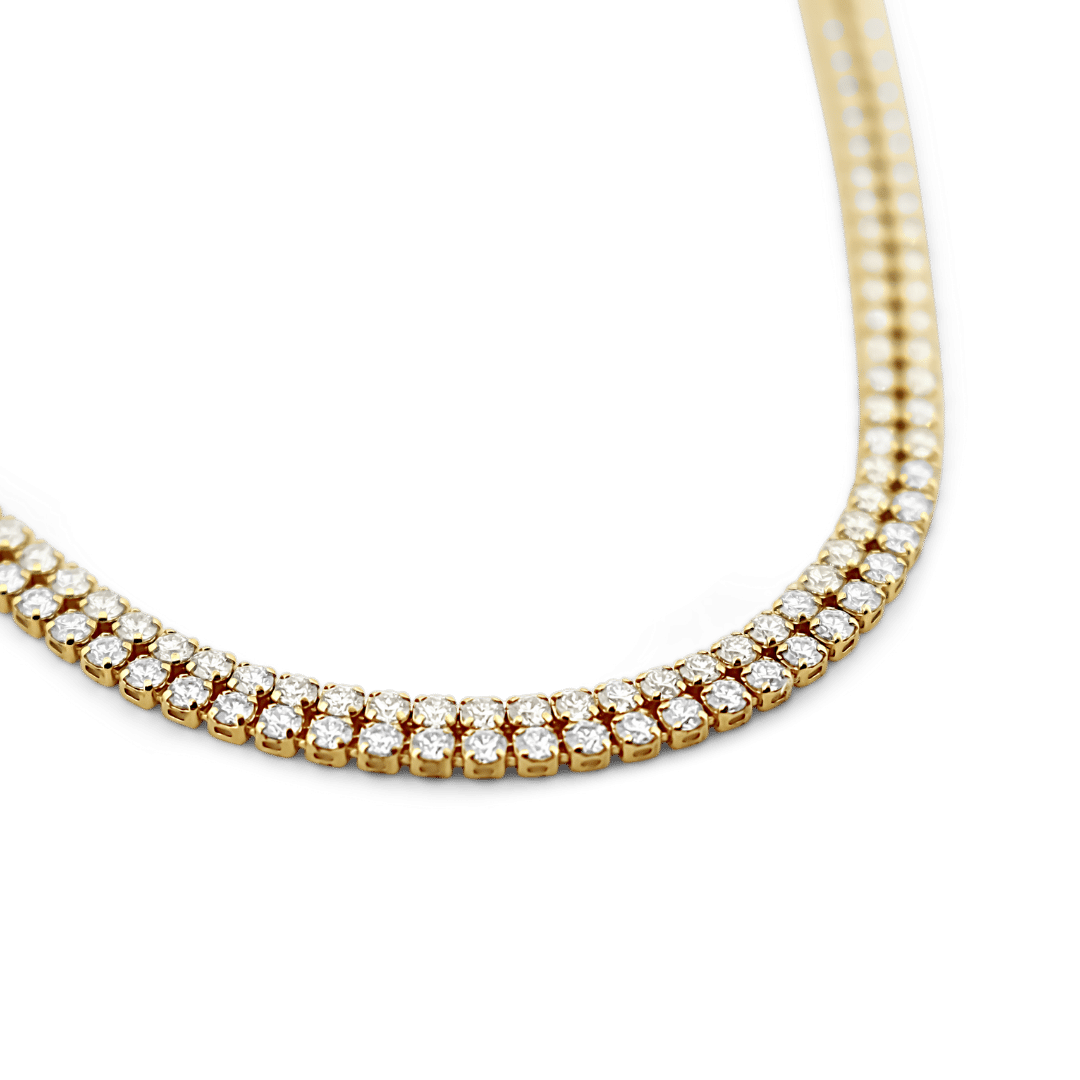 Neck Line Moissanite Round Cut Diamond Tennis Chain at Rs 25000/piece in  Khambhat