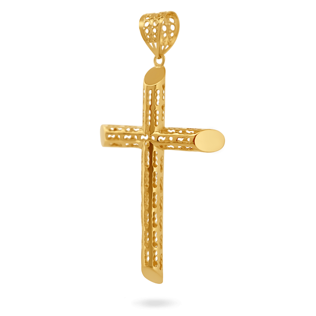 14K Gold Men's Cross (sample sale) Charms & Pendants IceLink-CAL   