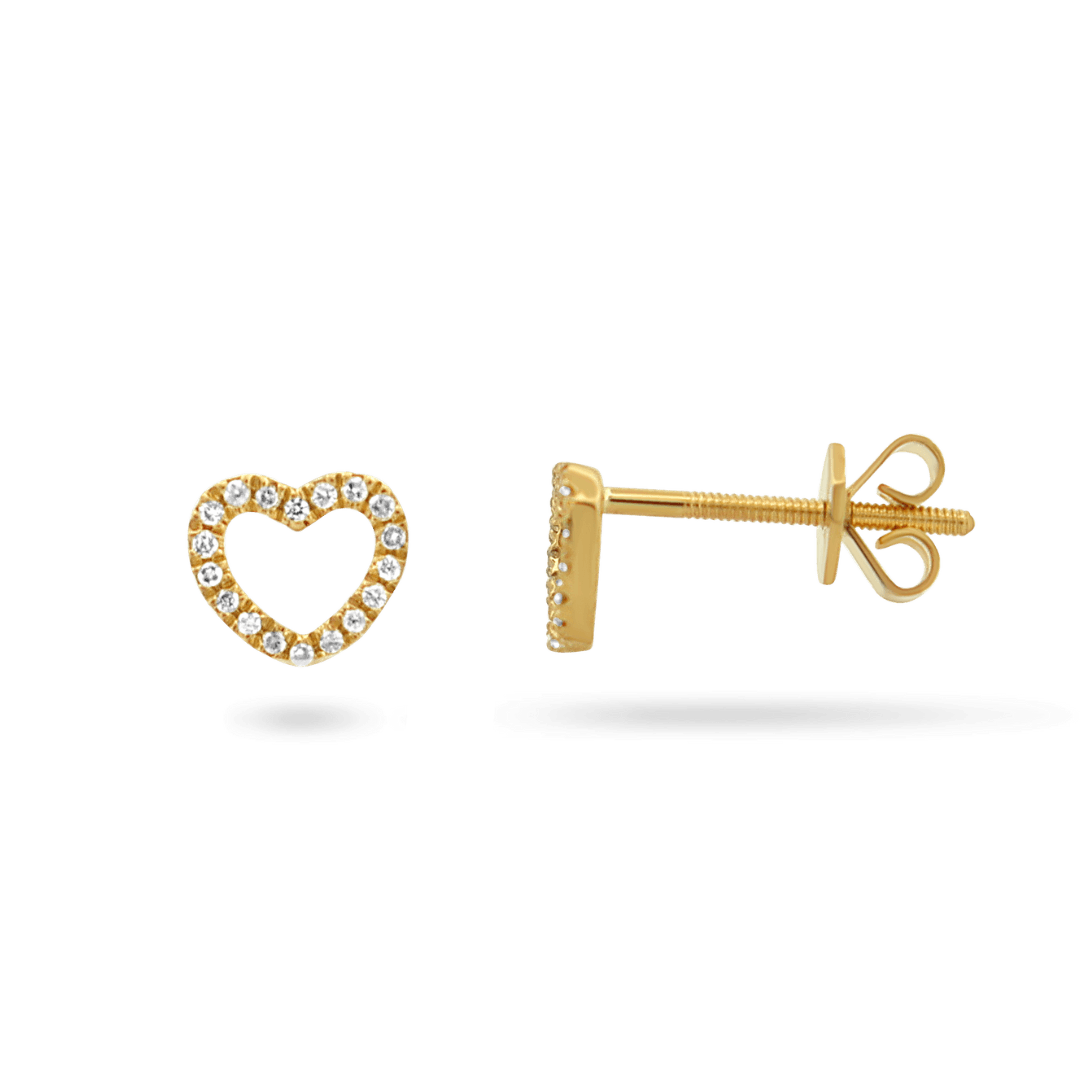 14K Hallie Heart Diamond Stud Earrings Earrings IceLink-CAL 14K Gold  