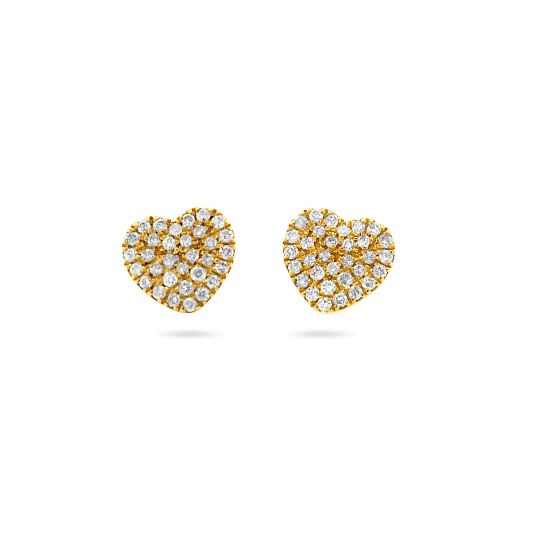 14K Harlow Heart Diamond Stud Earrings Earrings IceLink-CAL 14K Gold  