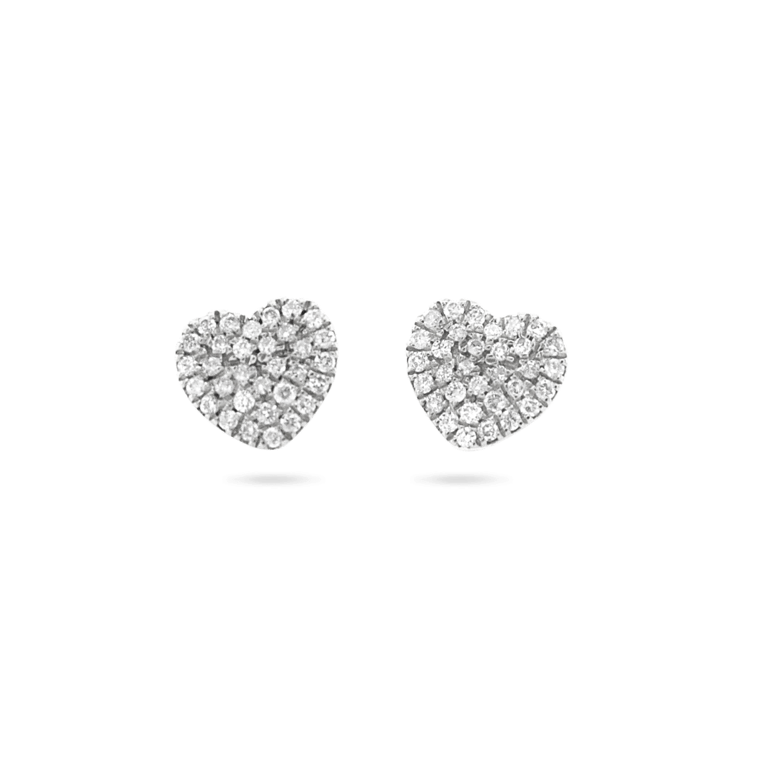 14K Harlow Heart Diamond Stud Earrings (Sample Sale) Earrings IceLink-SVN 14K White Gold