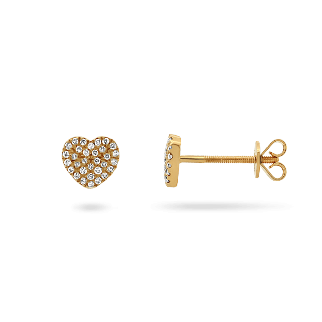 14K Harlow Heart Diamond Stud Earrings (Sample Sale) Earrings IceLink-SVN