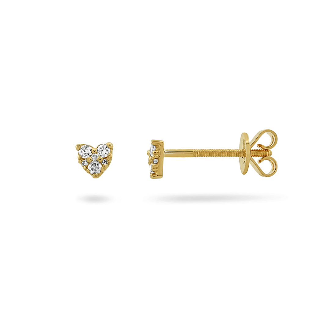 14K Mini Heart Diamond Stud Earrings Earrings IceLink-CAL   