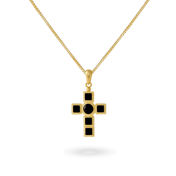 new cross necklace pendant onyx black