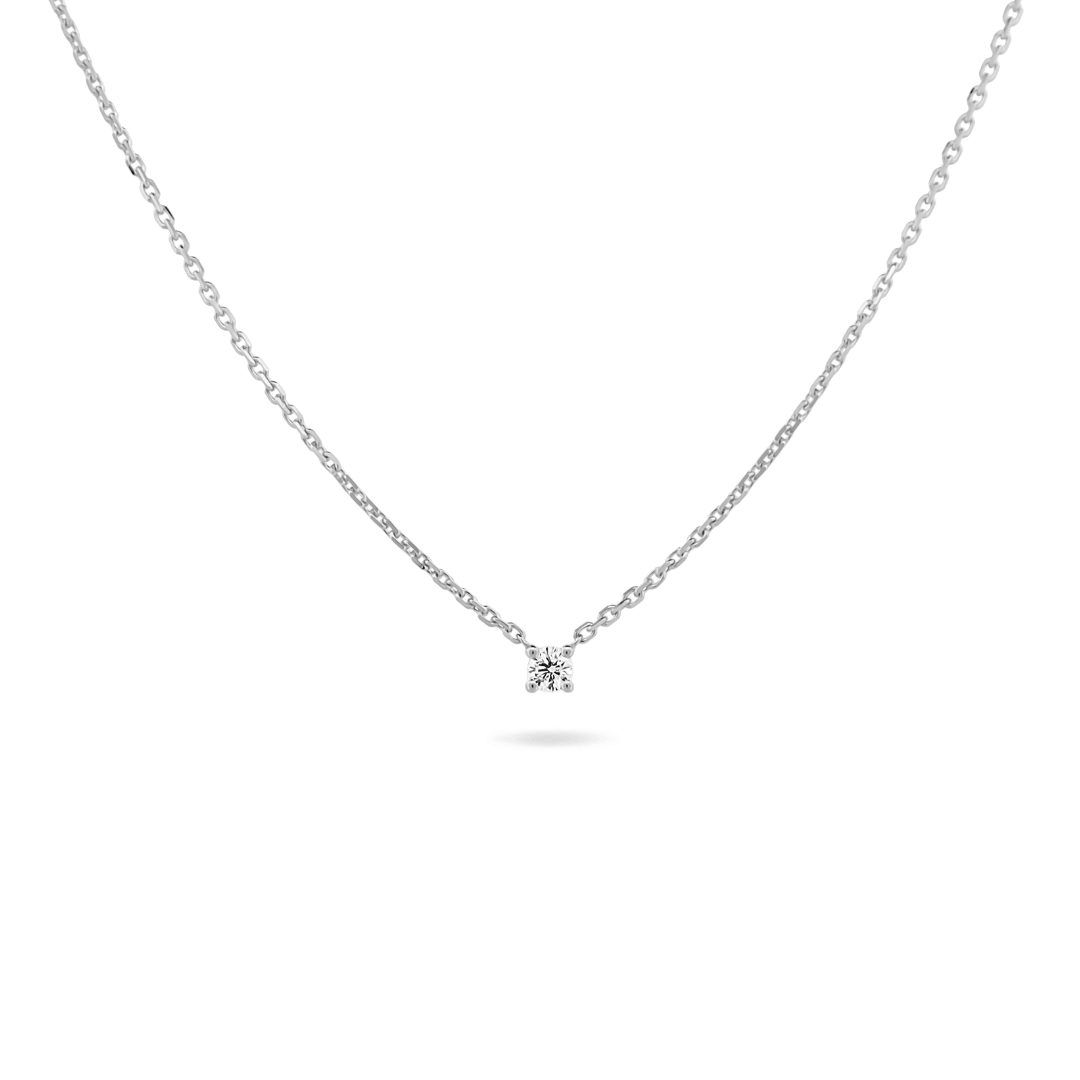 14K Princess Diamond Necklace (Sample Sale) Necklaces IceLink-CAL 14K White Gold  