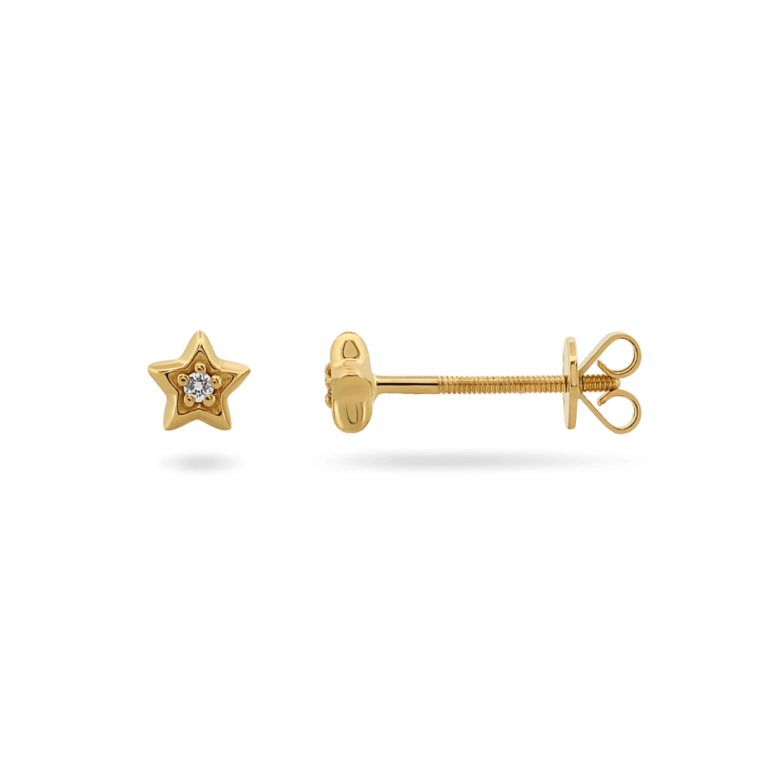 14K Skylar Star Diamond Stud Earrings IceLink