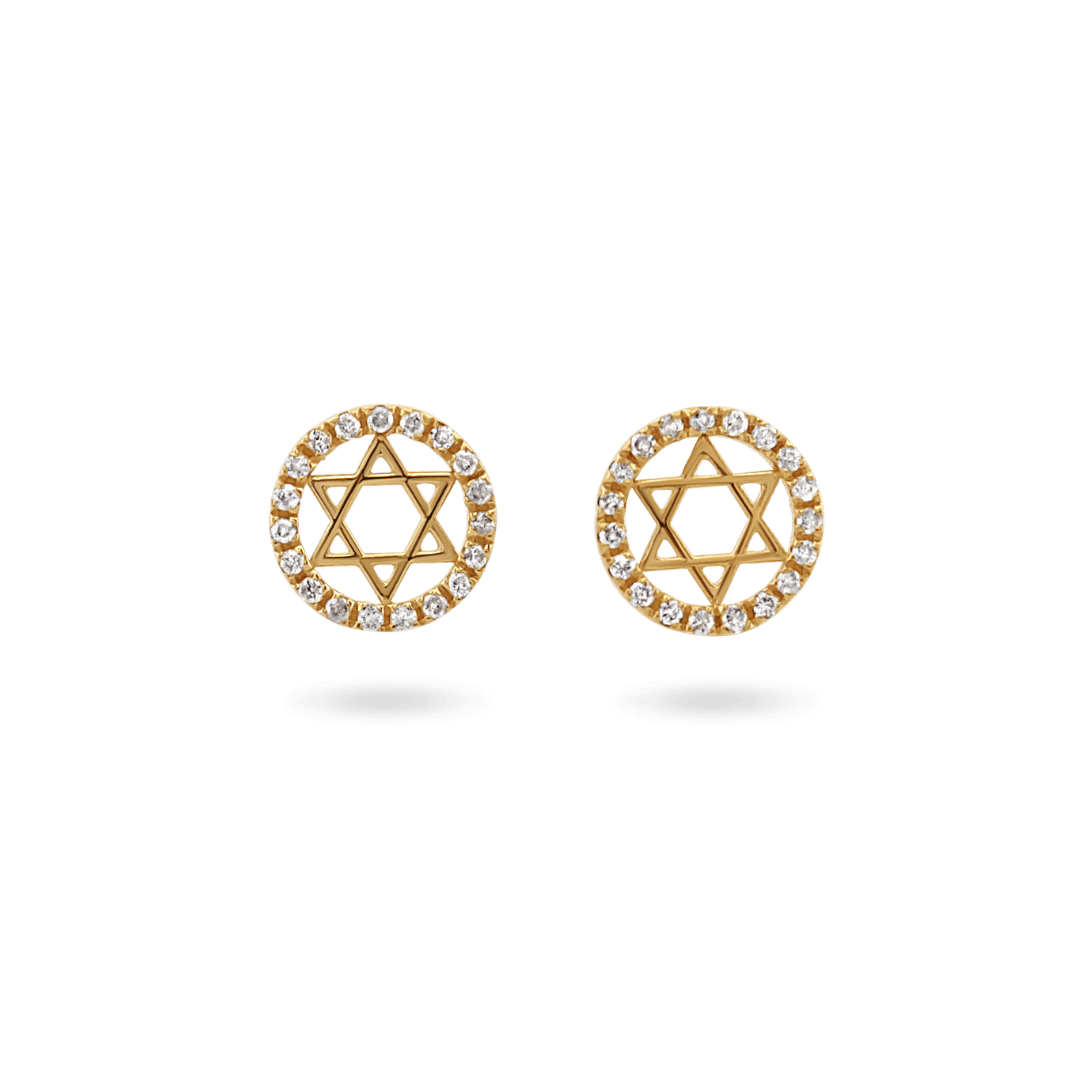 14K Star of David Diamond Studs IceLink