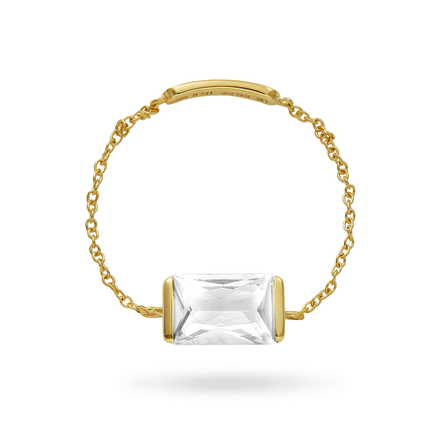14K White Chain Ring Rings IceLink-CAL 5  