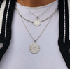 14K White Gold Armenian Initial Coin Pendant (Sample Sale) Necklaces IceLink-CAL   