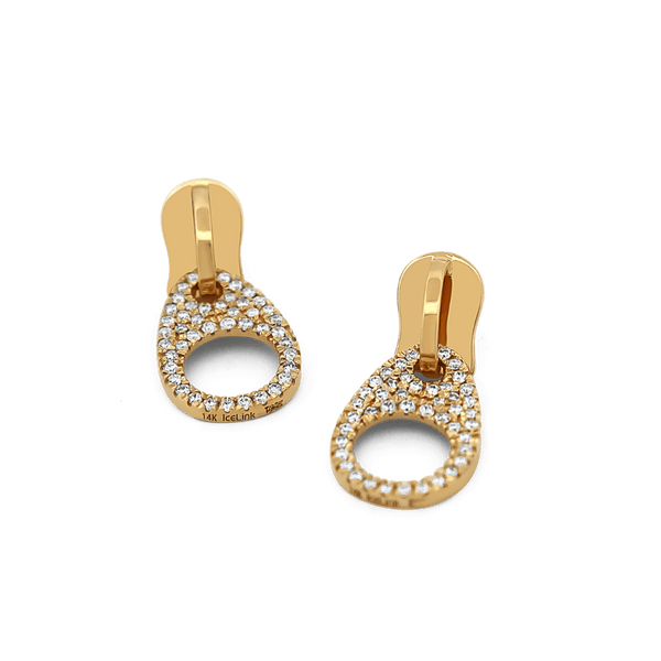 14K Zipper Diamond Earrings IceLink
