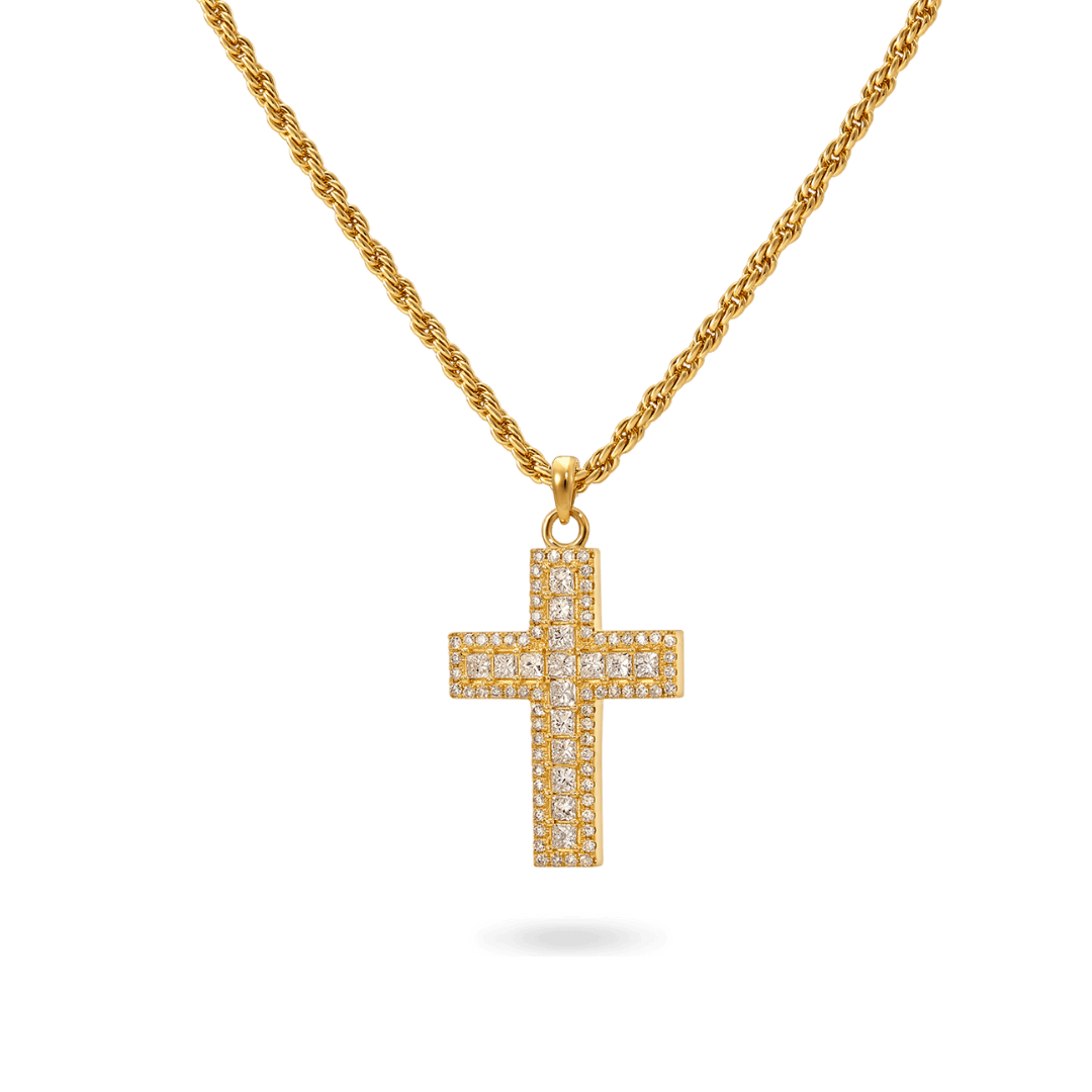 Amalfi Cross Necklaces IceLink-RAN Gold PVD  