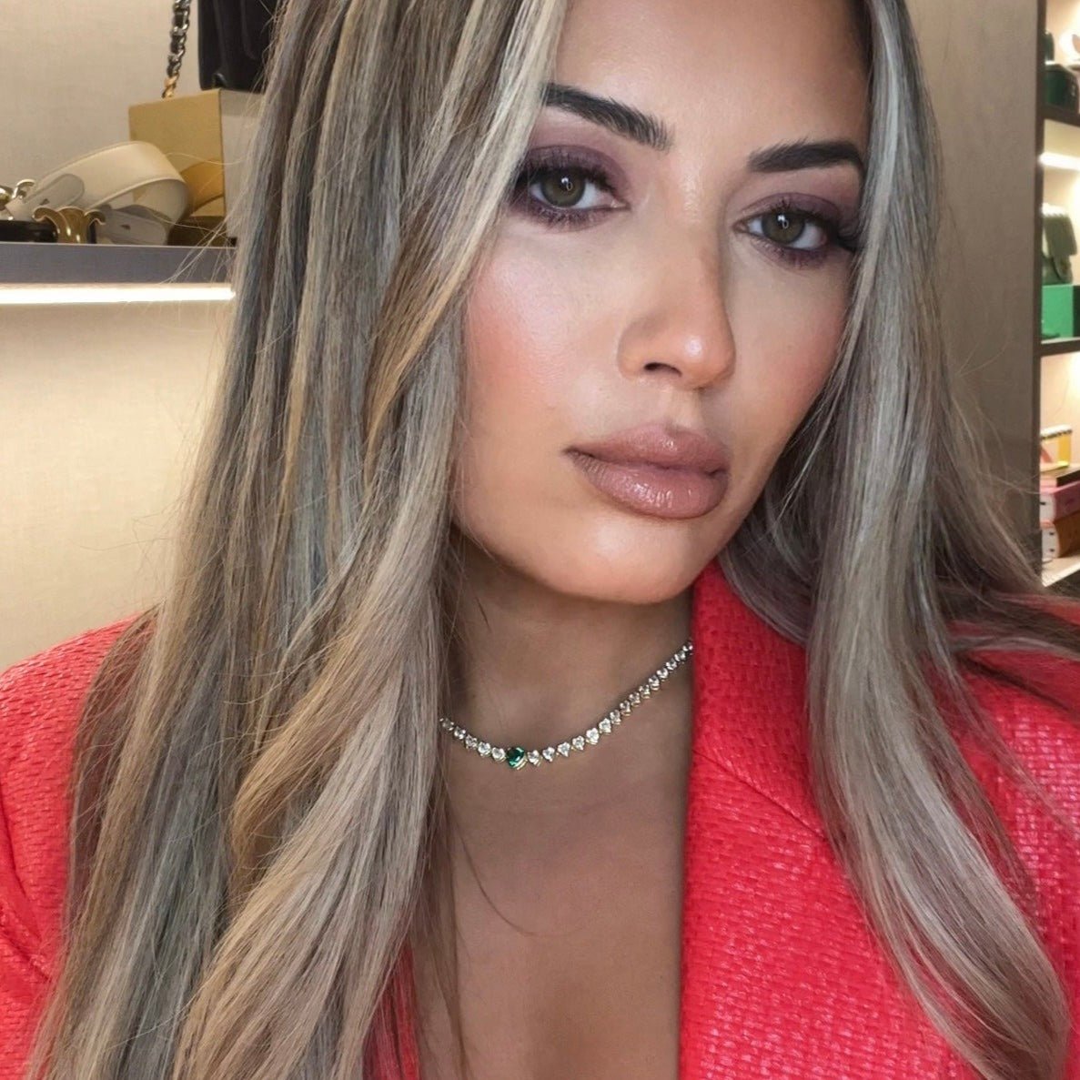 Amor Sui Emerald Tennis Necklace Choker IceLink-ATL