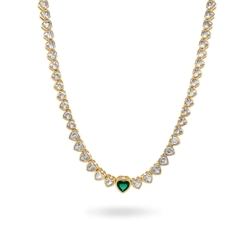 Amor Sui Emerald Tennis Necklace Choker IceLink-ATL   