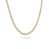Amor Sui Oval Tennis Necklace Choker IceLink-ATL 14K Gold Plated 14&quot; 