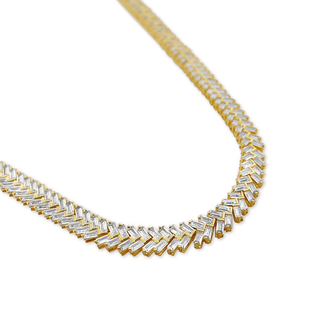 GOLD AND DIAMOND ZIPPER NECKLACE