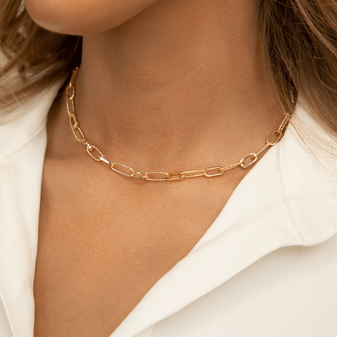 14K Gold Plated Stainless Steel Paperclip Chain Necklace - Saint's Soul –  Saint's Soul Jewellery