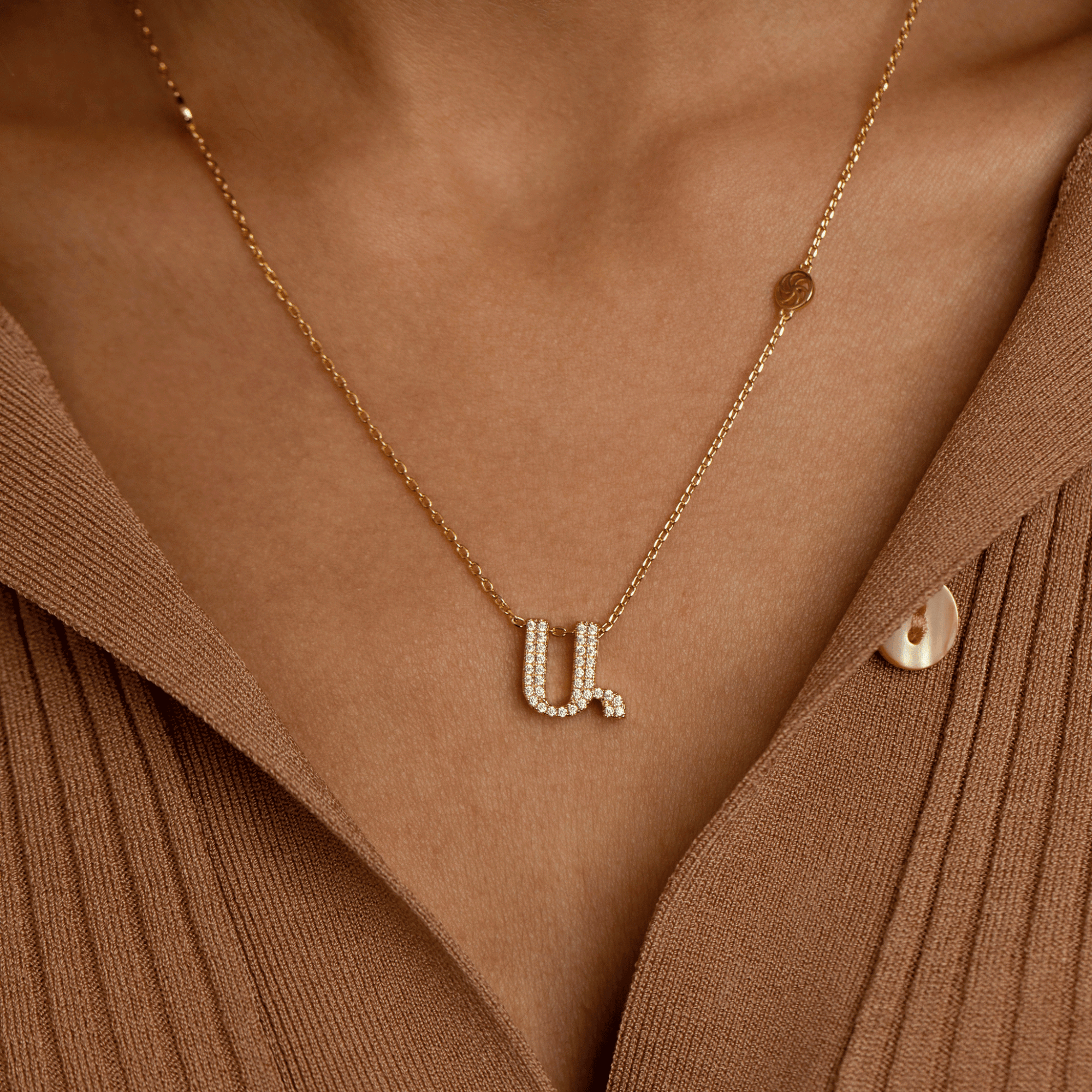 Armenian Initial Necklace Necklaces IceLink-ATL