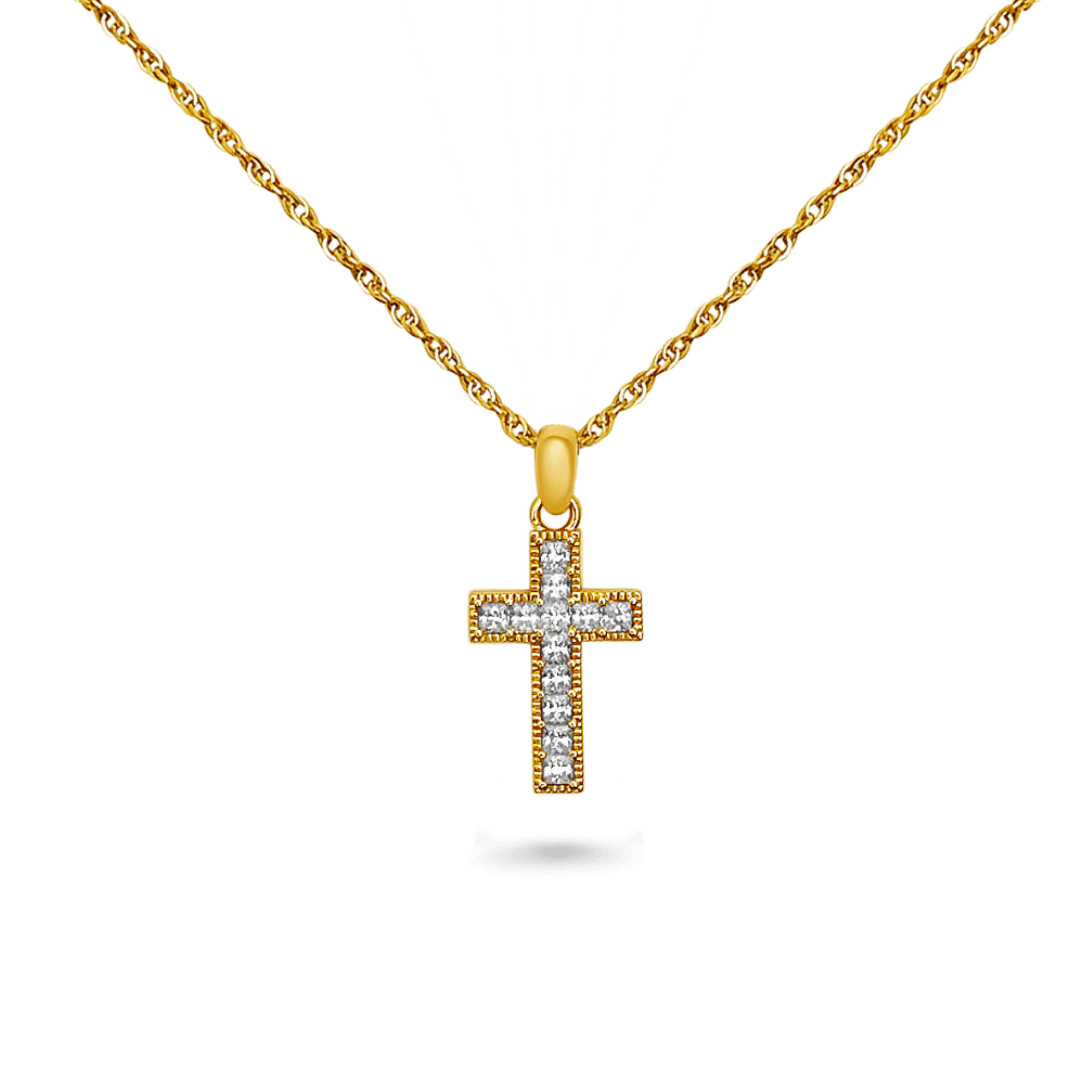 Capri Cross Necklaces IceLink-RAN Gold PVD  
