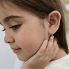 Daisy Heart Drop Kids Huggie Hoops Earrings IceLink-BL   