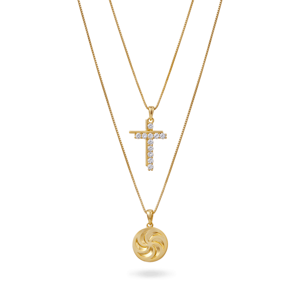 Eternal Faith Gift Set Necklaces IceLink-ATL 14K Gold Plated  