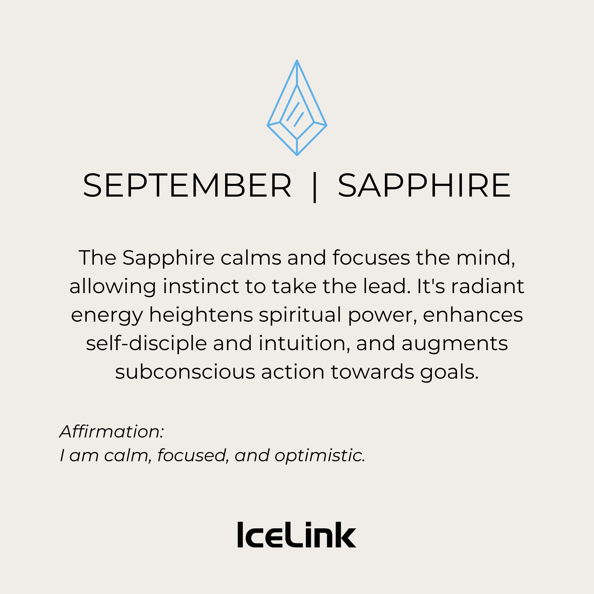 GIFT NOTE CARD Accessories IceLink September (Sapphire CZ)  